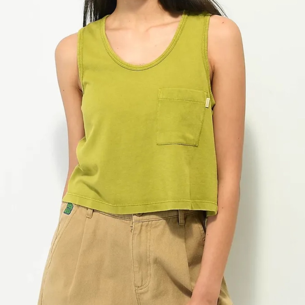 Brixton Moss Green Pocket Tank